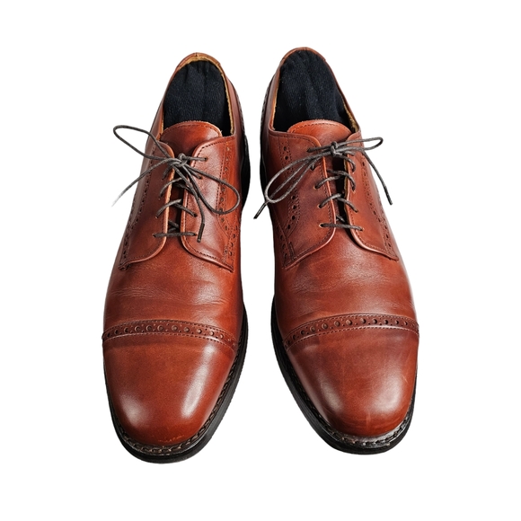 Allen Edmonds SZ 12 B Benton Brown Leather Lace Up Cap Toe Oxford Dress Shoe - Picture 7 of 12
